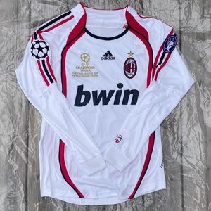 Kaka #22 2006 - 07 AC Milan Champions League Away Long Sleeve Retro Jersey